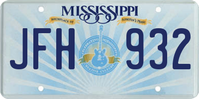 MS license plate JFH932