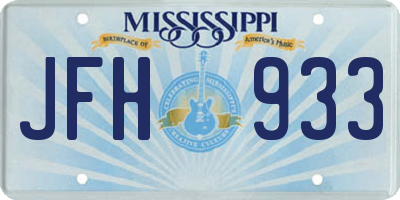 MS license plate JFH933