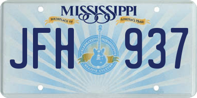 MS license plate JFH937