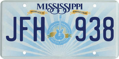 MS license plate JFH938