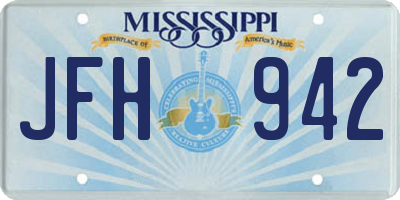 MS license plate JFH942
