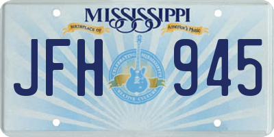 MS license plate JFH945