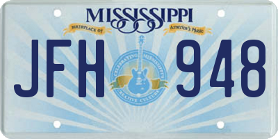 MS license plate JFH948