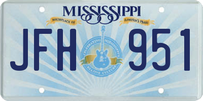 MS license plate JFH951