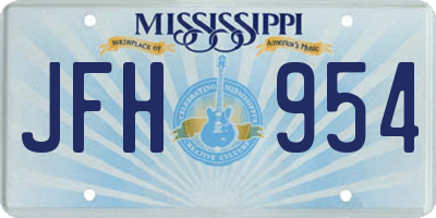 MS license plate JFH954
