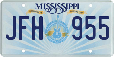 MS license plate JFH955