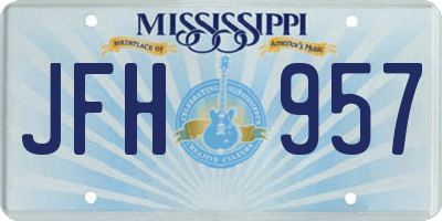 MS license plate JFH957