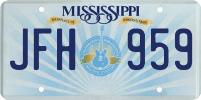 MS license plate JFH959