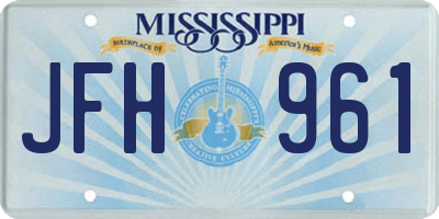 MS license plate JFH961