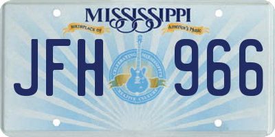 MS license plate JFH966
