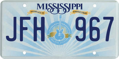 MS license plate JFH967