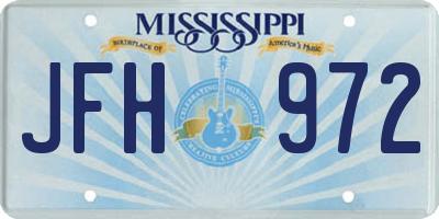 MS license plate JFH972