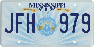 MS license plate JFH979