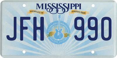 MS license plate JFH990