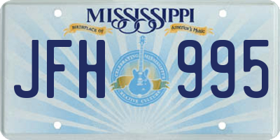 MS license plate JFH995