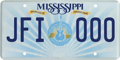 MS license plate JFI000