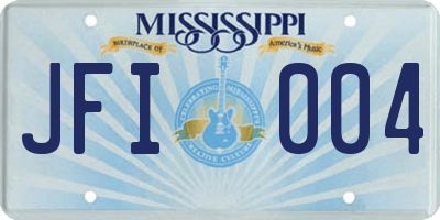 MS license plate JFI004