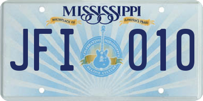 MS license plate JFI010