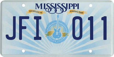 MS license plate JFI011
