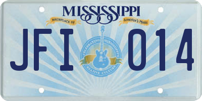 MS license plate JFI014