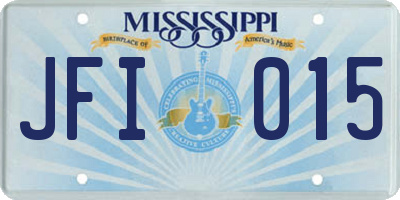 MS license plate JFI015