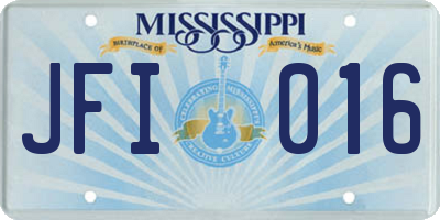 MS license plate JFI016
