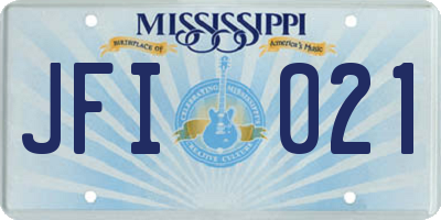 MS license plate JFI021