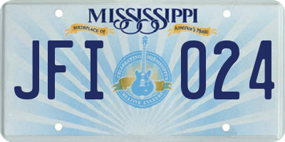 MS license plate JFI024