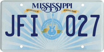 MS license plate JFI027