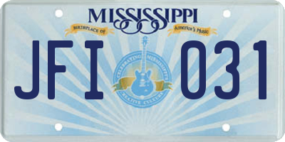MS license plate JFI031
