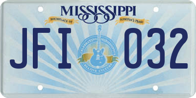 MS license plate JFI032