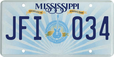 MS license plate JFI034