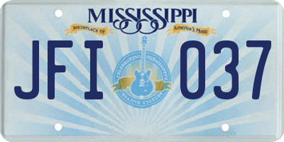 MS license plate JFI037