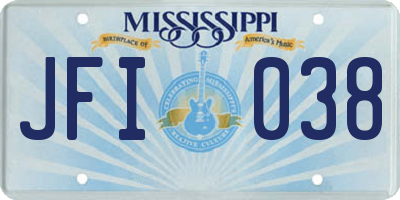 MS license plate JFI038