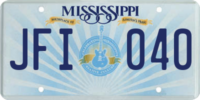 MS license plate JFI040