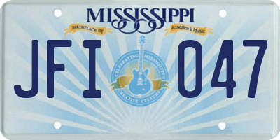 MS license plate JFI047