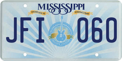 MS license plate JFI060