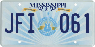 MS license plate JFI061