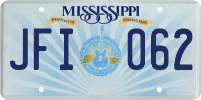 MS license plate JFI062