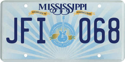 MS license plate JFI068