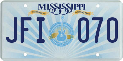 MS license plate JFI070