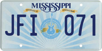 MS license plate JFI071