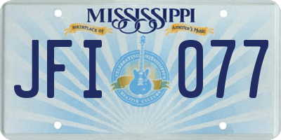 MS license plate JFI077
