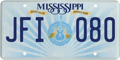 MS license plate JFI080