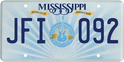 MS license plate JFI092