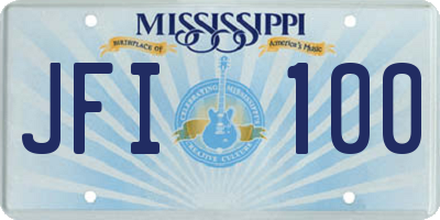 MS license plate JFI100