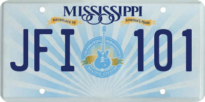 MS license plate JFI101
