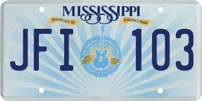 MS license plate JFI103