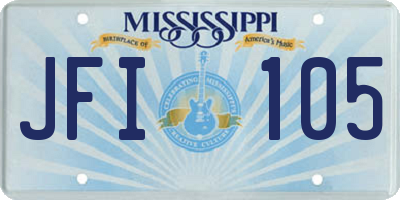 MS license plate JFI105