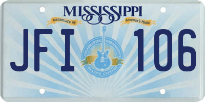 MS license plate JFI106